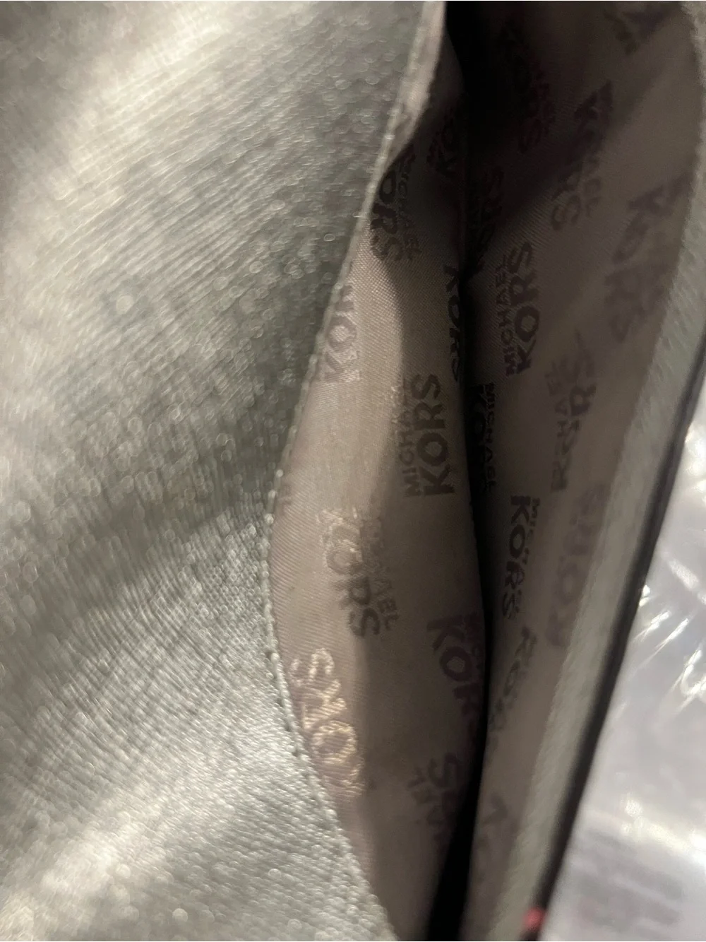 Michael Kors Silver Metallic Saffiano Wallet Clutch